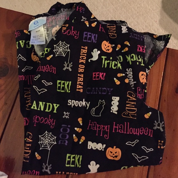 Halloween scrub top