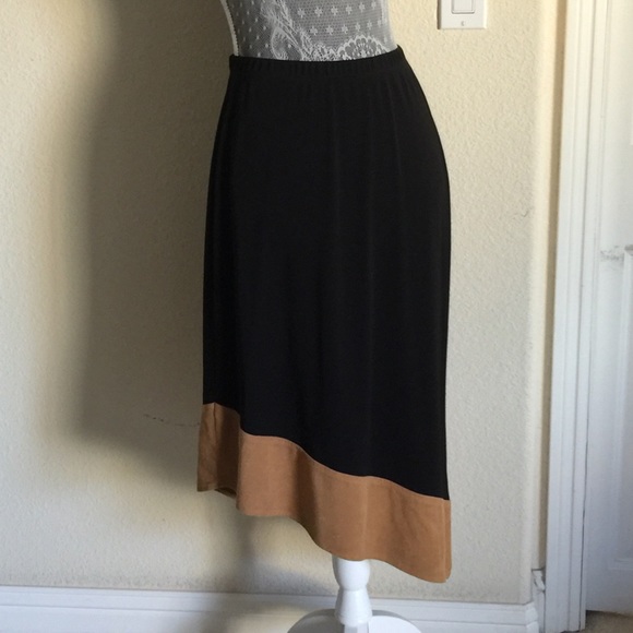 Black and Tan Asymmetrical skirt