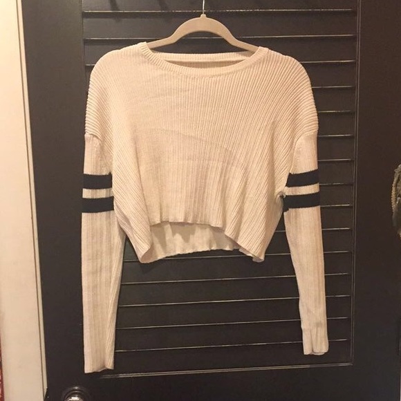white slightly cropped sweater