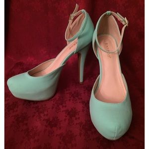 Mint blue heels