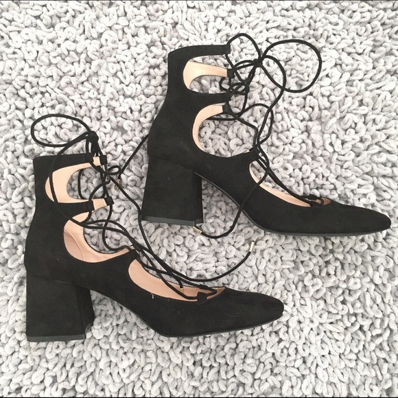 SOLD. Zara Lace Up Heels - Picture 3 of 4