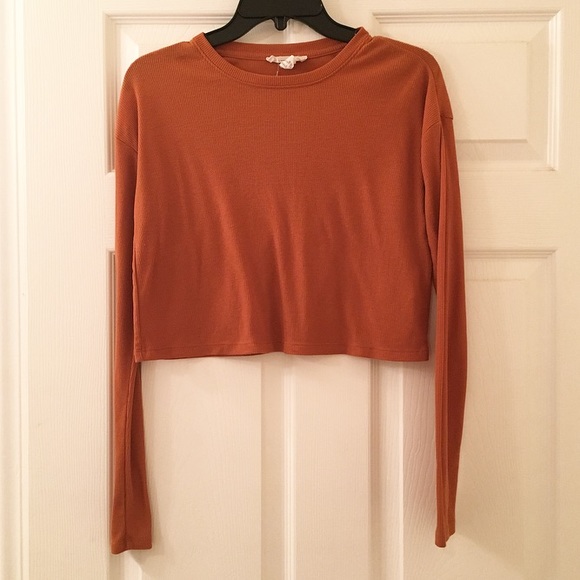Forever 21 Tops - Orange Long Sleeve Crop Top