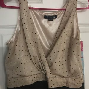 Cream/black sleeveless dress