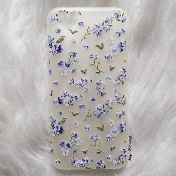 SOLD purple and blue floral iPhone 6 Plus case - Picture 3 of 4
