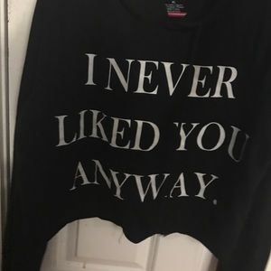 black cropped sweatshirt