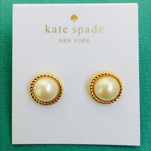 Kate spade Pearl button roped trim stud earrings