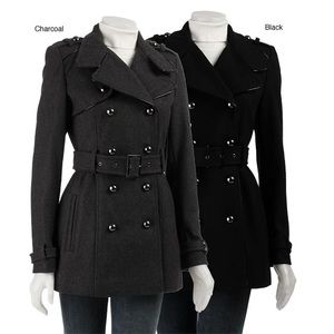 Miss Sixty Pea Coat in Charcoal Gray - Size S