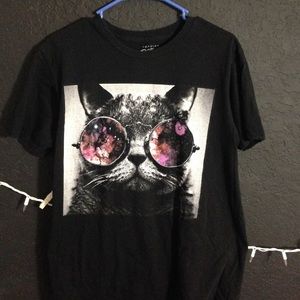 "Hipster" cat t-shirt.