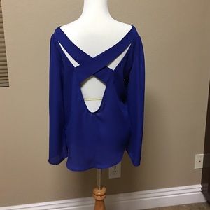 Tobi Royal Blue Long Sleeve with Criss Cross Back