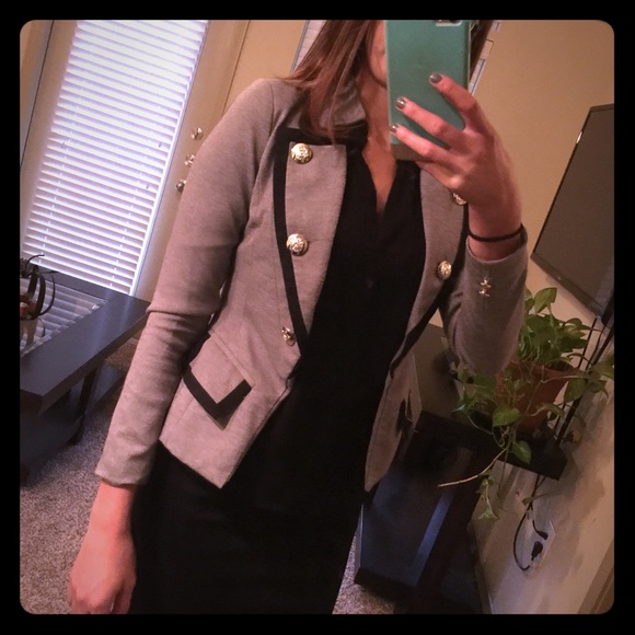 Grey & Black military style blazer