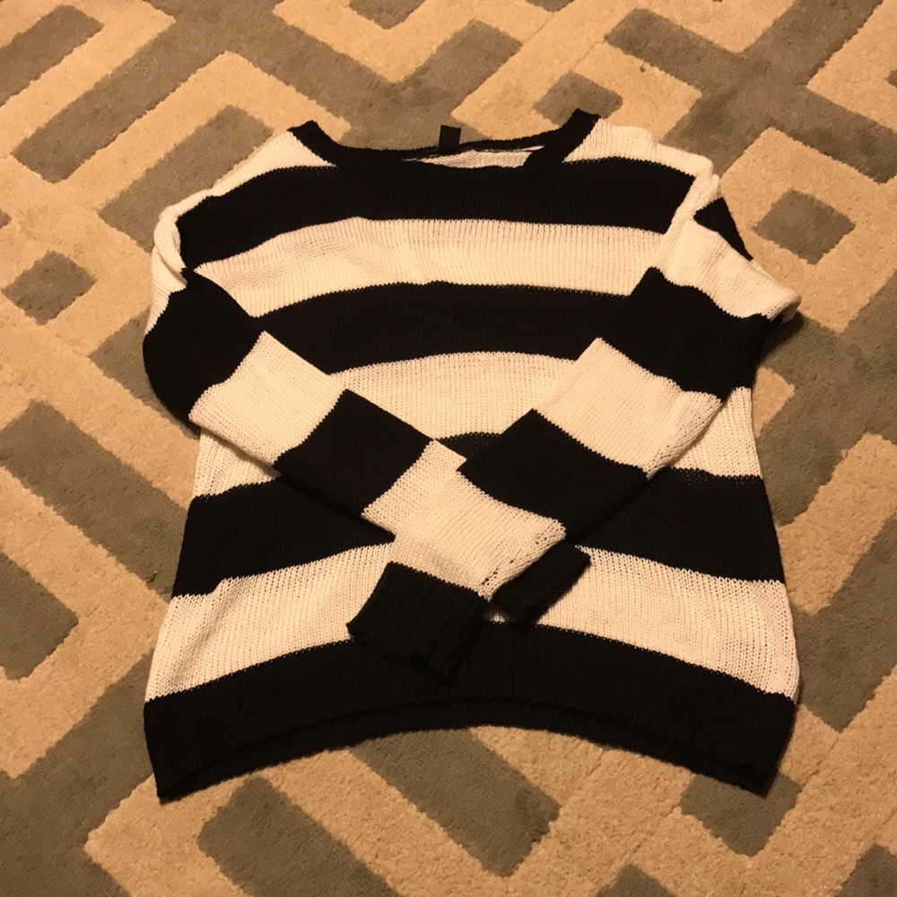 Black and white stripped sweater from forever21