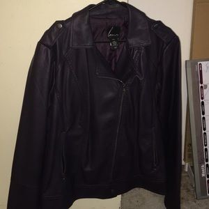 Leather type jacket purple