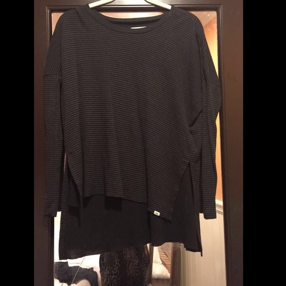 black and dark grey stripped long sleeve