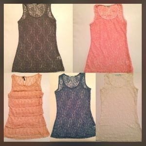 5 all over lace tops
