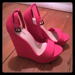 Call it Spring Pink Wedge Heels