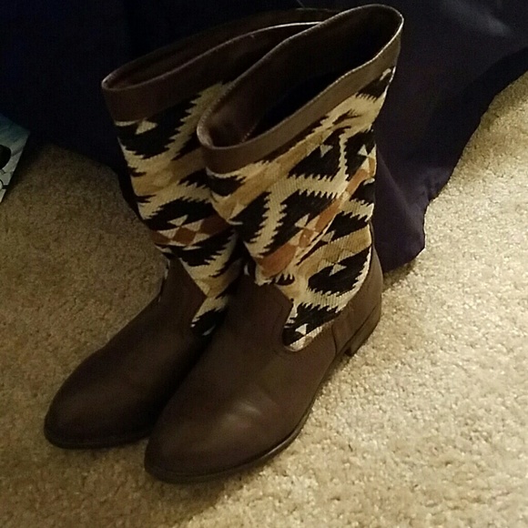 Brown Tribal Boots