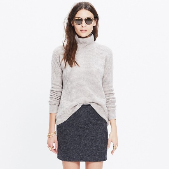 Madewell wafflestich turtleneck sweater in XS