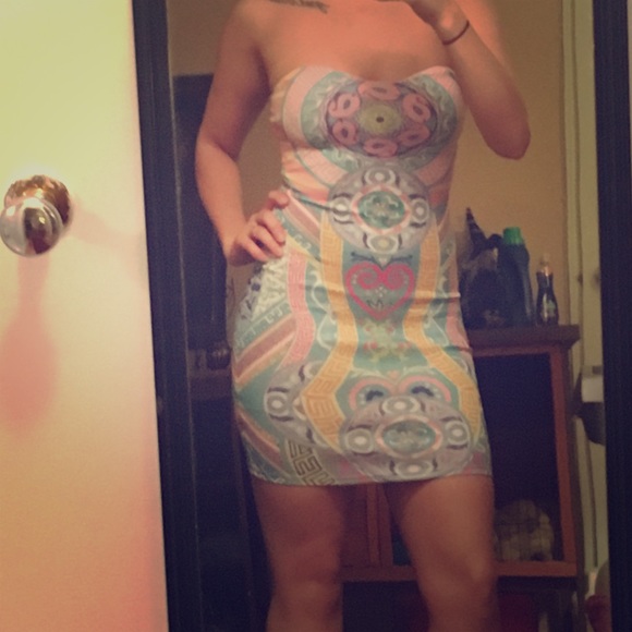 All over print mini bodycon dress