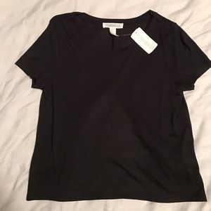 Open Back Black Cropped Tee