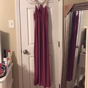 Pink and Navy maxi dress