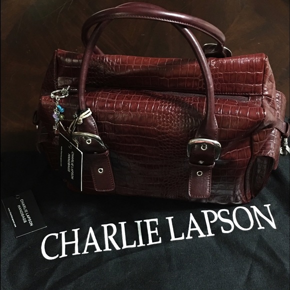 Charlie Lapson Handbags - *NWT* Charlie Lapson Burgundy Leather Satchel