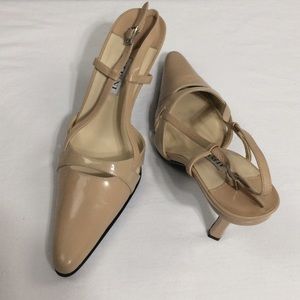 Alfani Alicia nude leather sling backs NWOT