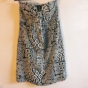 {Full Tilt} | Black & White Strapless Dress