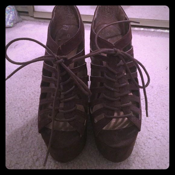 Charlotte Russe brown platform wedges