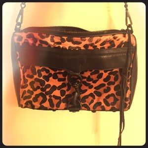 Rebecca Minkoff MAC calf hair leopard / black bag