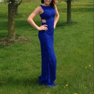 Long royal blue dress
