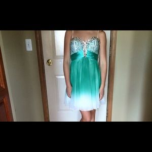 Short ombré dress , with corset