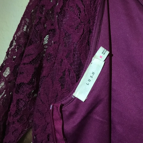 Lush Maroon lace 3/4 sleeve dress - Picture 3 of 3