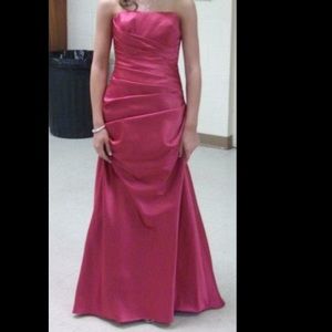 Long watermelon color dress