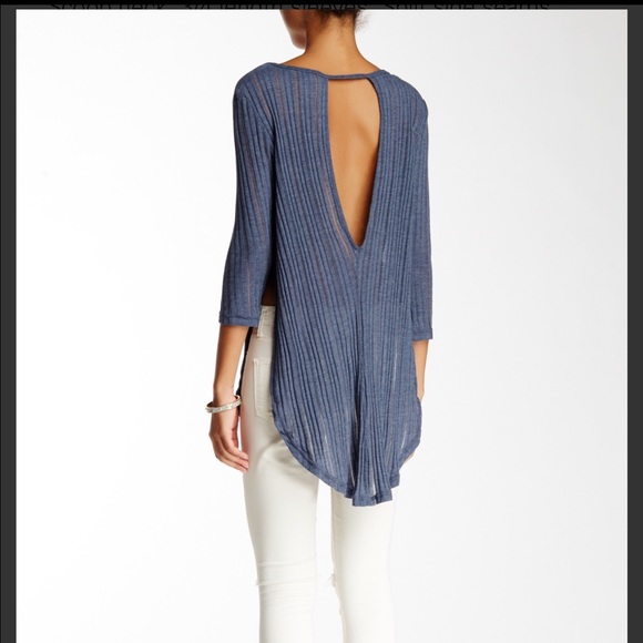 Free People Split Ribbed Tee - Picture 3 of 4