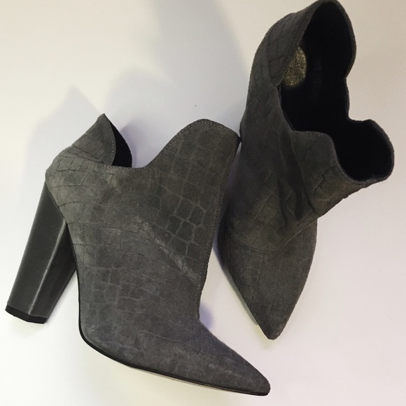 Top shop grey suede heel boots