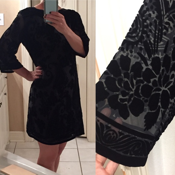 Black velvet cutout dress