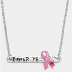 Women's Breast Cancer Power of Pink Bar Necklace