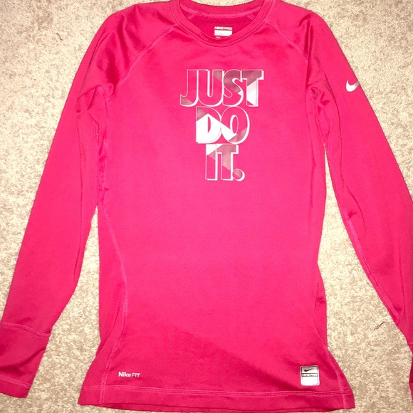 Nike Fit Pro series "just do it" jersey red/pink S