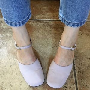Vintage BLOCK HEEL Lilac Mary Jane Ankle Strap