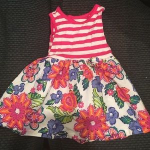 Stripe Top , Floral Bottom Summer Dress