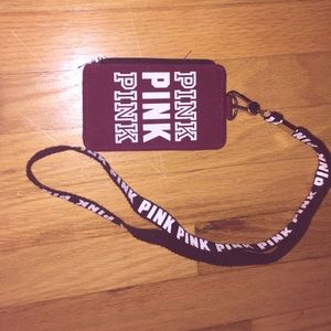 Victoria Secret Pink lanyard wallet/cardholder