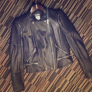 Zara Genuine Leather Moto Jacket