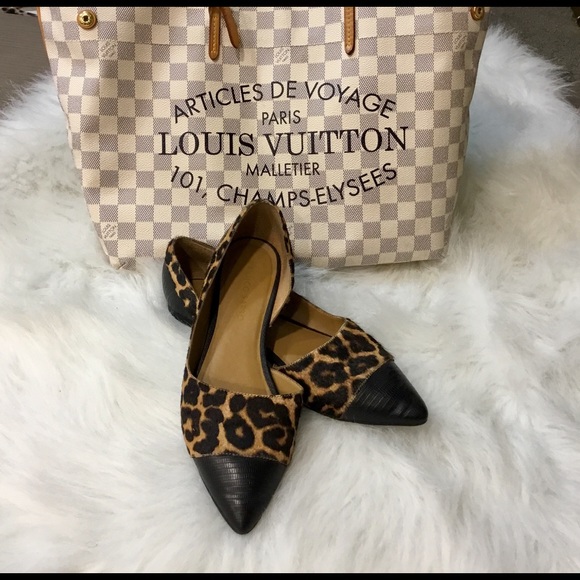 Franco Sarto Pointy Cheetah Leather Flats 7