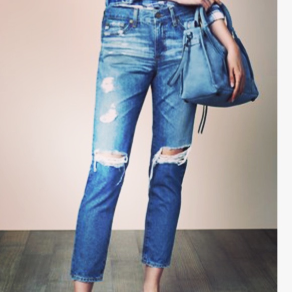 AG 'Beau' Distressed Slouchy Skinny Jeans