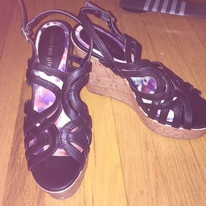 Madden girl black wedges (worn once)
