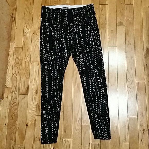 Nike Leggings Black White Polka Dot L NEW