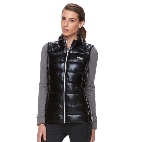 Fila Sport Black Puffer Vest NWT - Picture 2 of 3