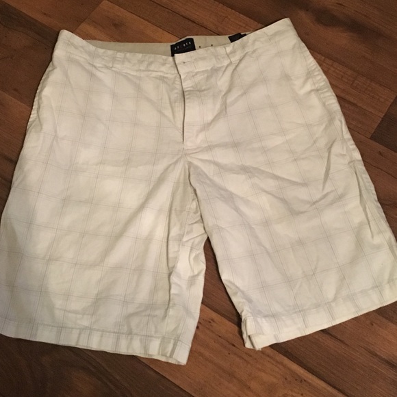 Men's White Shorts with Grey lines