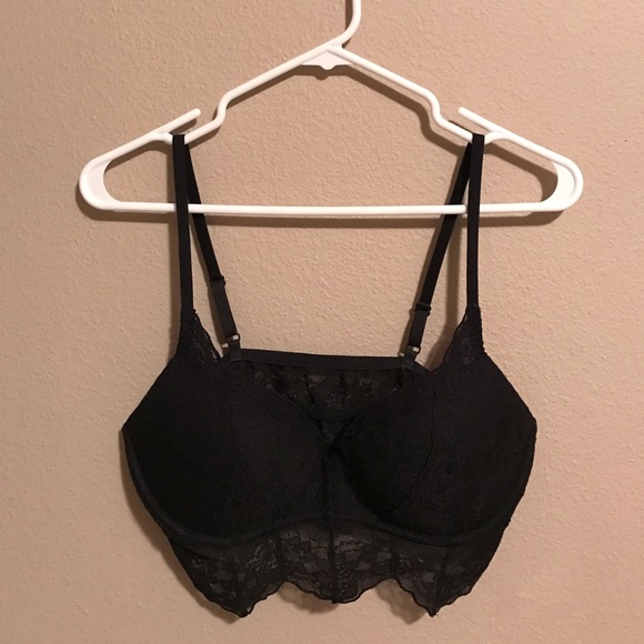 PINK black lace bralette