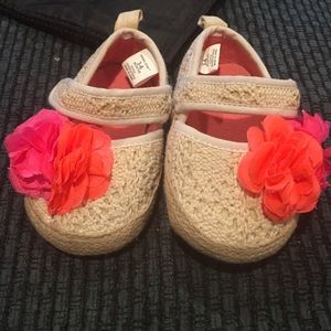 Beige ,Pink And Orange Baby Shoe